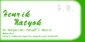 henrik matyok business card